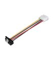 Aisens Cable SATA alim Acodado con Anclajes - Molex 4pin/M-SATA Hembra - 16cm - 100% Cobre - Color Negro