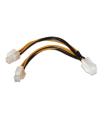 Aisens Cable de Alimentacion para Microprocesador - 4pin/H-4+4pin/M - 15cm - 100% Cobre - Color Negro