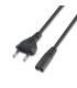 Aisens Cable Alimentacion Forma 8 - CEE7/16/M-C7/H - 1.5m - 100% Cobre Puro AWG18 - Color Negro