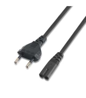 Aisens Cable Alimentacion Forma 8 - CEE7/16/M-C7/H - 1.5m - 100% Cobre Puro AWG18 - Color Negro