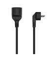 Aisens Cable Alargador de Alimentacion Schuko - CEE7/M-CEE7/H - 5.0M - Color Negro