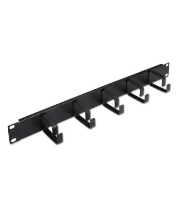 Aisens Organizador de Cables Metalico con 5 anillos - 19" 1U - Color Negro