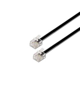 Aisens Cable de Telefono 6P4C - M-M - 2.0m - Color Negro