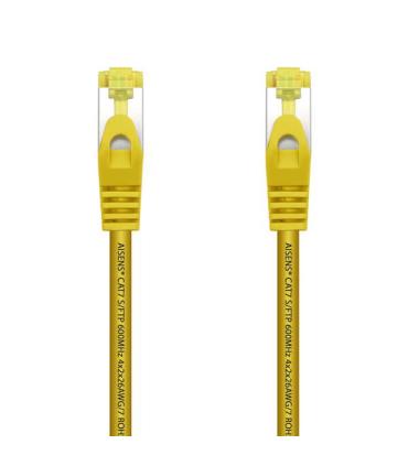 Aisens Cable de Red Latiguillo RJ45 LSZH Cat.7 600 MHz S/FTP PIMF AWG26 - 25cm - Color Amarillo