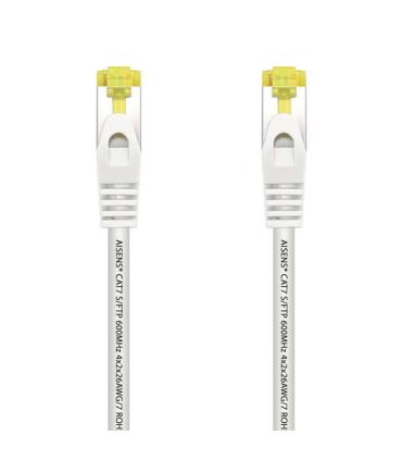 Aisens Cable de Red Latiguillo RJ45 LSZH Cat.7 600 MHz S/FTP PIMF AWG26 - 0.5M - Color Blanco