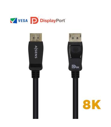 Aisens Cable Displayport Certificado V1.4 8K@60hz - DP/M-DP/M - 1.0m - Color Negro