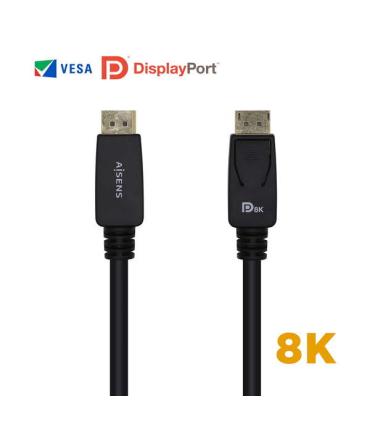 Aisens Cable Displayport Certificado V1.4 8K@60hz - DP/M-DP/M - 3.0m - Color Negro