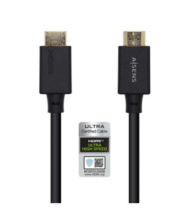Aisens Cable HDMI V2.1 Certificado Ultra Alta Velocidad 8K@60Hz 48Gbps - A/M-A/M - 3.0m - Color Negro