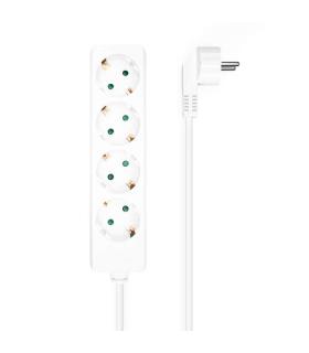 Aisens Regleta Multiple de 4 Tomas sin Interruptor con Cable 3×1.5mm2 - 1.4m - Color Blanco
