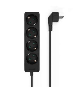 Aisens Regleta Multiple de 4 Tomas sin Interruptor con Cable 3×1.5mm2 - 1.4m - Color Negro