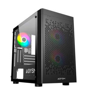 Abysm Danube Inva MX202 Caja Torre ITX, micro ATX - Lateral Cristal Templado - 3.5" y 2.5" - USB-A, USB-C y Audio - 3 Ventilador