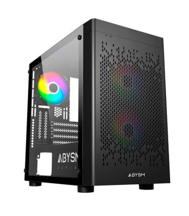 Abysm Danube Inva MX202 Caja Torre ITX, micro ATX - Lateral Cristal Templado - 3.5" y 2.5" - USB-A, USB-C y Audio - 3 Ventilador