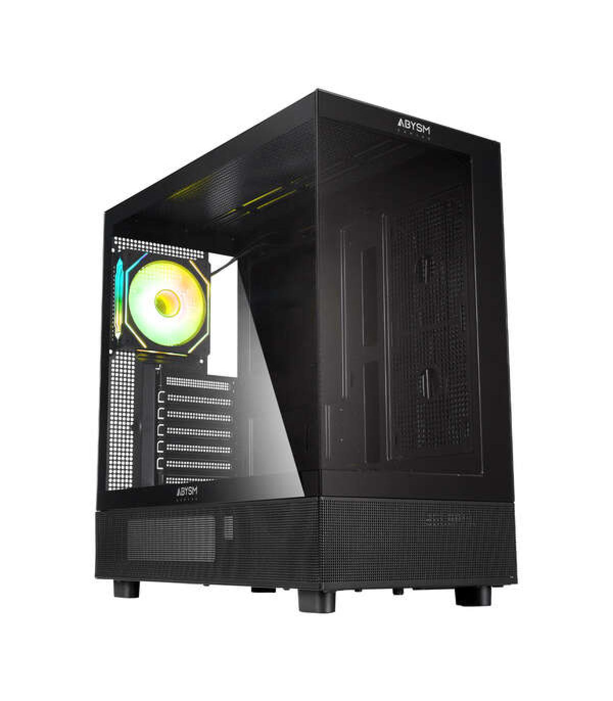 Abysm Danube Sava H400 Black Caja Torre ATX, ITX, Micro ATX - Lateral y Frontal Cristal Templado - 3.5" y 2.5" - USB-A, USB-C..