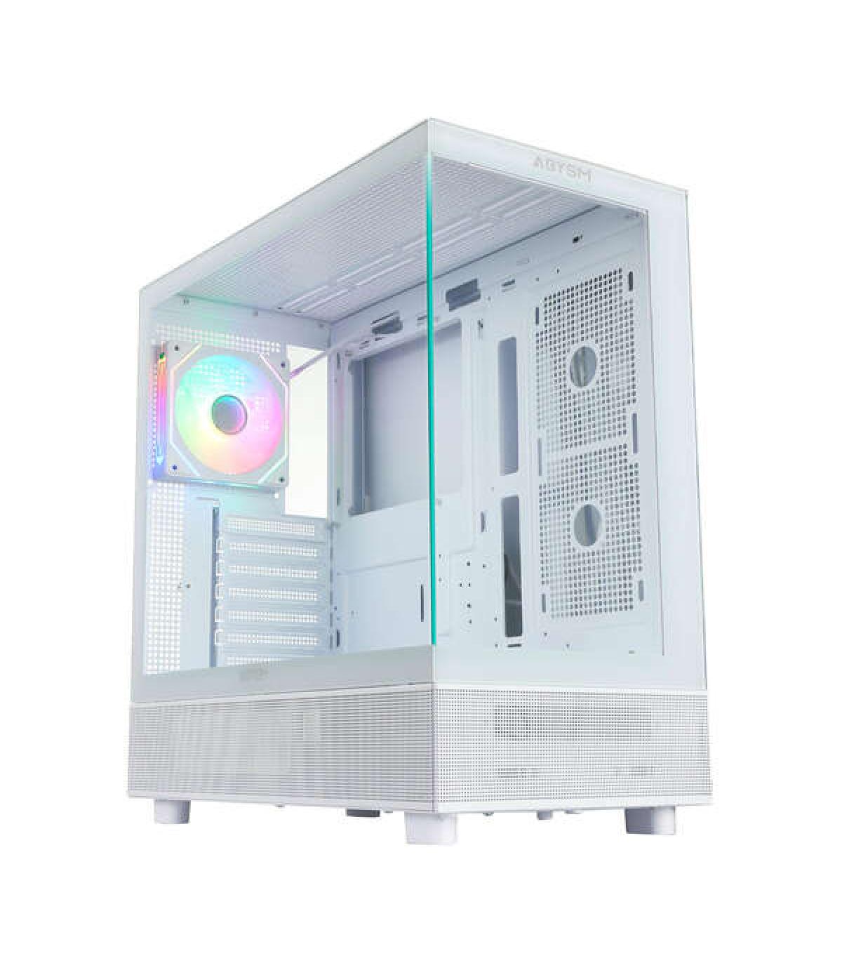 Abysm Danube Sava H400 White Caja Torre ATX, ITX, Micro ATX - Lateral y Frontal Cristal Templado - 3.5" y 2.5" - USB-A, USB-C..