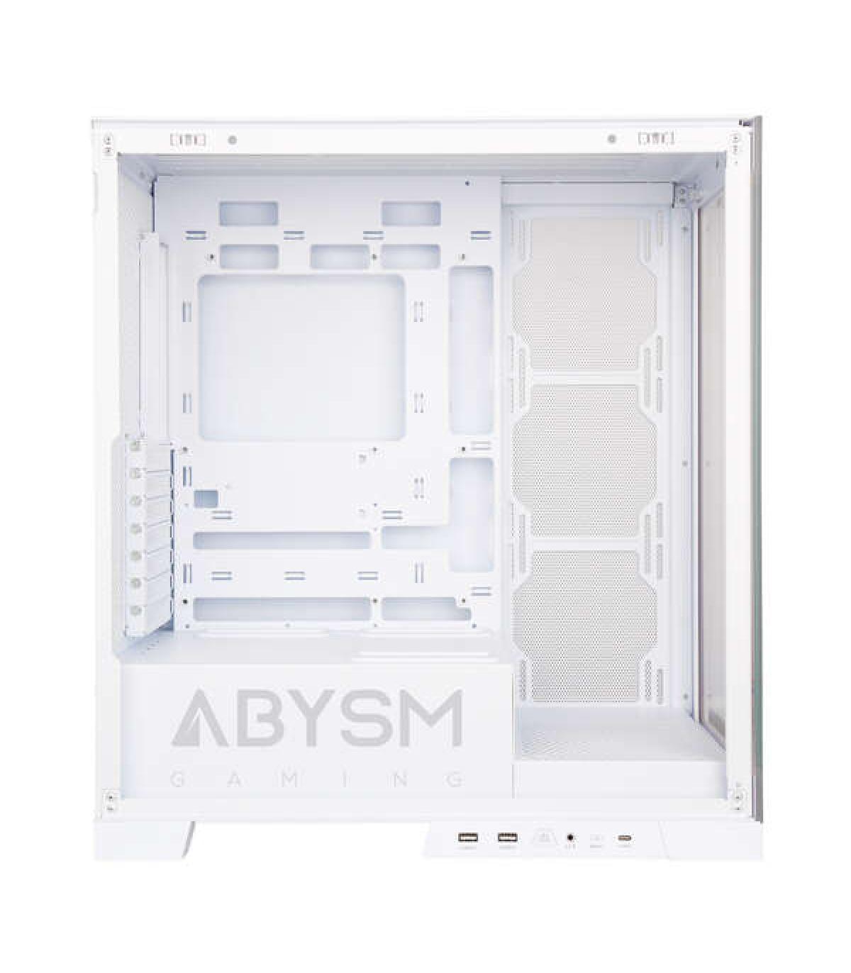 Abysm Danube Sava H500 White Caja Torre ATX, ITX, Micro ATX - Lateral y Frontal Cristal Templado - 3.5" y 2.5" - USB-A, USB-C..