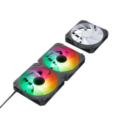 Abysm Gaming Arclight 2.0 ARGB Black Pack de 3 Ventiladores 120mm con Iluminacion ARGB - Velocidad Max. 1500rpm - Conexion en Se