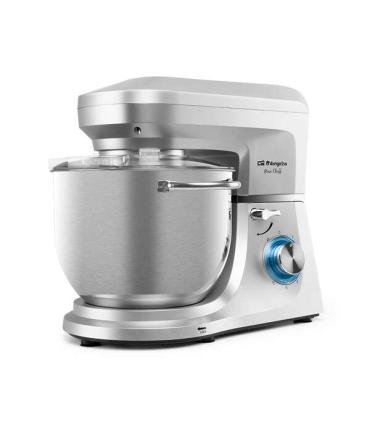 Orbegozo AM 8000 Amasadora Multifuncional - Potente Motor de 1800W - BOL de Acero Inoxidable de 7L - 6 Velocidades + Pulse - Acc