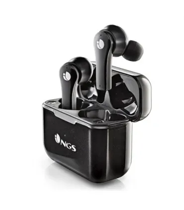 NGS Artica Bloom Black Auriculares Intrauditivos Bluetooth 5.1 TWS - Manos Libres - Asistente de Voz - Autonomia hasta 7h - Base