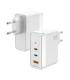 Aisens Cargador GAN 100W - 2xUSB-C PD3.0 QC4.0 QC5.0 - 1xUSB-A QC3.0 - Color Blanco