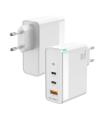Aisens Cargador GAN 100W - 2xUSB-C PD3.0 QC4.0 QC5.0 - 1xUSB-A QC3.0 - Color Blanco