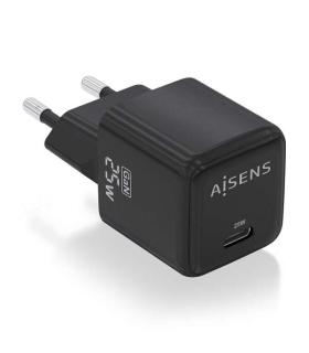 Aisens Cargador Gan 25W - 1xUSB-C PD3.0 QC4.0 - Color Negro
