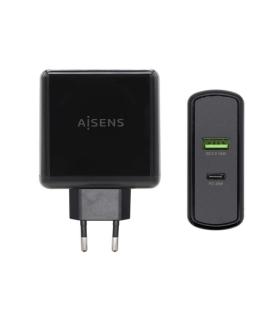 Aisens Cargador para Smartphone 48W 1x USB-C PD3.0 30W, 1x USB-A QC3.0 18W