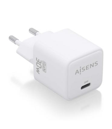Aisens Cargador Gan USB-C 30W: Eficiencia Energetica y Seguridad - Tecnologia AI - Multiples Protocolos de Carga - Proteccion co
