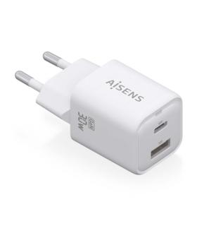 Aisens Cargador Gan USB-C 30W - Alta Eficiencia Energetica - Diseño Elegante y Moderno - Tecnologia AI - Carga Rapida y Segura..