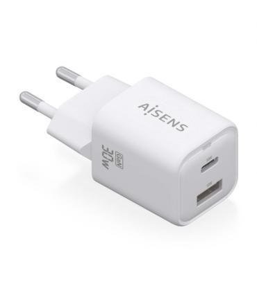 Aisens Cargador Gan USB-C 30W - Alta Eficiencia Energetica - Diseño Elegante y Moderno - Tecnologia AI - Carga Rapida y Segura..