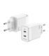 Aisens Cargador GAN 45W - 2xUSB-C PD3.0 QC4.0 - Color Blanco