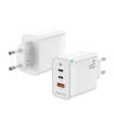 Aisens Cargador GAN 65W - 2xUSB-C PD3.0 QC4.0 - 1xUSB-A QC3.0 - Color Blanco