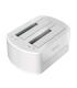 Aisens Estacion de Docking de Doble Bahia ASDS-D02W Sata 2.5/3.5 a USB 3.0/3.1 Gen1 - Clone - Color Blanco
