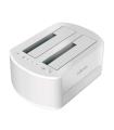 Aisens Estacion de Docking de Doble Bahia ASDS-D02W Sata 2.5/3.5 a USB 3.0/3.1 Gen1 - Clone - Color Blanco
