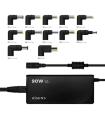 Aisens Cargador 90W Automatico Universal Multitension para Portatil con 12 Conectores + USB-A QC.3.0 - Color Negro