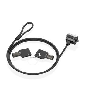 Aisens Cable de Seguridad de Acero con Cerradura de Llave - Compatible con Kensington Lock - para Ordenador, Monitor y Portatil.