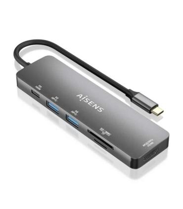Aisens USB-C Dock 6 en 1 - USB-C a 1xHDMI - 2xUSB-A - 1xUSB-C PD 100W - 1xSD - 1xMicro SD - 15cm