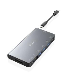 Aisens USB-C Dock 8 en 1 - USB-C a 1xHDMI - 1xRJ45 - 3xUSB-A - 1xUSB-C Datos+PD - 1xSD - 1xMicro SD - 10cm - Color Gris