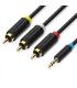 Vention Cable Estereo Jack 3.5 Macho a 3x RCA Macho - 1.5m - Color Negro