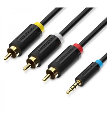 Vention Cable Estereo Jack 3.5 Macho a 3x RCA Macho - 1.5m - Color Negro