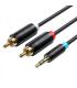 Vention Cable Estereo Jack 3.5 Macho a 2x RCA Macho - 8m - Color Negro
