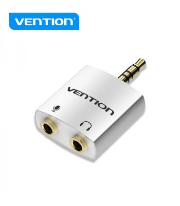 Vention Adaptador Audio Jack 3.5 Macho a 2x Jack 3.5 Hembra - Color Blanco