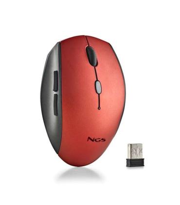 NGS Raton Inalambrico Ergonomico para Portatiles y Ordenadores - 5 Botones y Rueda de Desplazamiento - Teclas Silenciosas - Colo