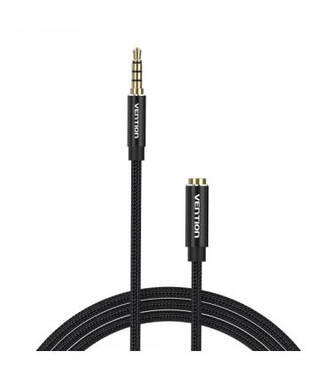 Vention Cable Estereo Jack 3.5 Macho a Jack 3.5 Hembra - 0.5m - Color Negro