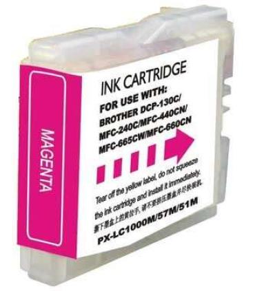 Brother LC1000XL/LC970XL Magenta Cartucho de Tinta Generico - Reemplaza LC1000M/LC970M