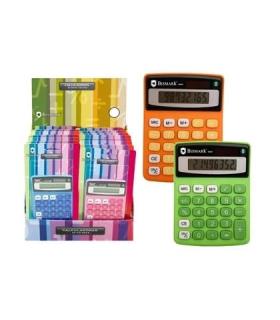 Bismark Expositor de 16 Calculadoras Escolares de 8 Digitos - Funciones Basicas y Memoria - Alimentacion Solar y a Pilas - Color