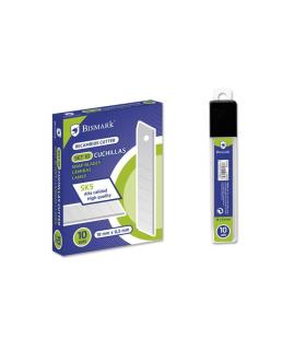 Bismark Blister de 10 Cuchillas de Recambio en Acero de Alta Calidad - Acero Sk5 - Color Plata Pack de 10