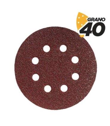 Blim Pack de 10 Lijas con Velcro para Lijadora BL0136 - 125mm - Grano 40 - Formato Circular