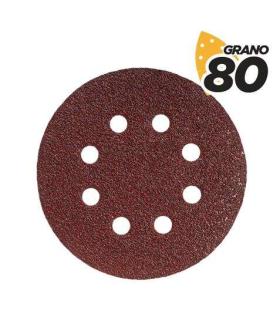 Blim Pack de 10 Lijas con Velcro para Lijadora BL0136 - 125mm - Grano 80 - Formato Circular