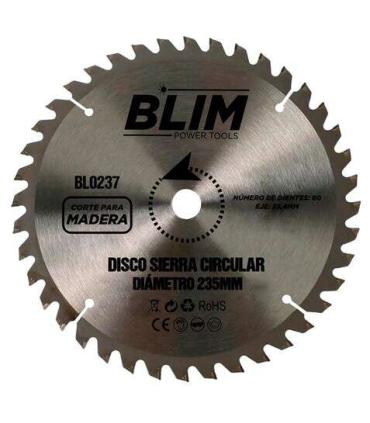 Blim Disco Corte de Madera para Sierra 235mm - 60 Dientes con Recubrimiento en Carburo de Tungsteno
