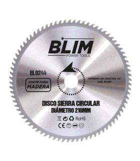 Blim Disco Corte de Madera para Sierra 210mm - 24 Dientes con Recubrimiento en Carburo de Tungsteno